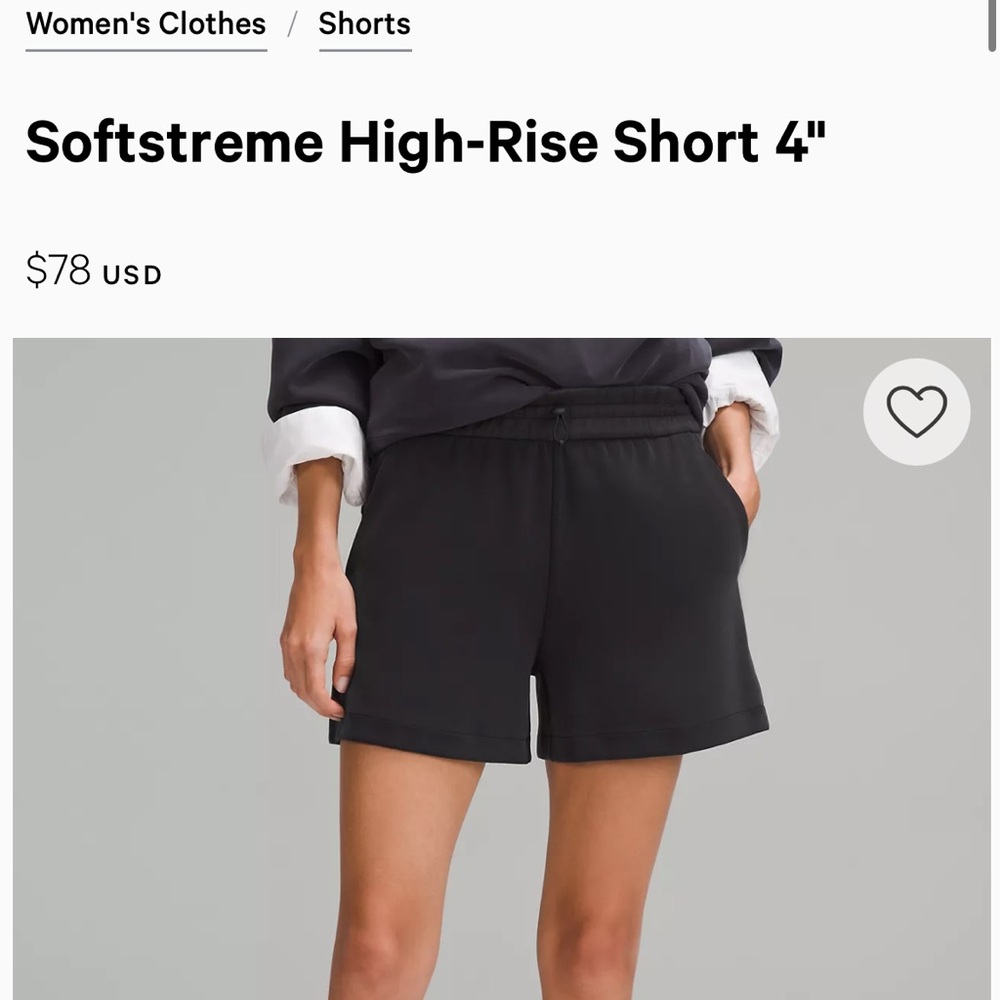Softstreme High-Rise Short 4" size 4 color black